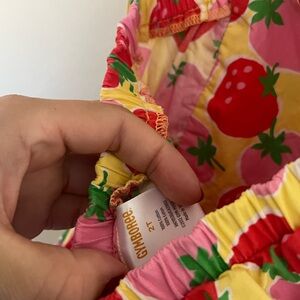 Gymboree Pink and Yellow Strawberry romper